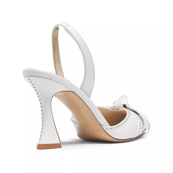 Alexandre Birman CLARITA BELL Leather Studs Bow Sculptural Slingback Pumps IT37 - Picture 4 of 7